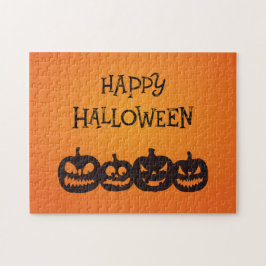 Quebra-cabeça Engraçado Carved Halloween Pumpkin Quartet