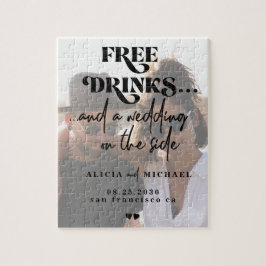 Quebra-cabeça Engraçado casamento de fotos modernas, salve a dat