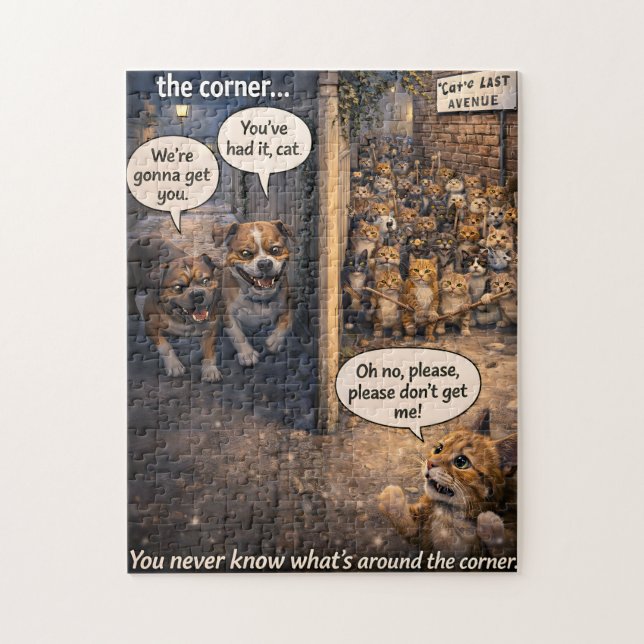Quebra-cabeça engraçado de gato/cão/arte engraçada (Vertical)