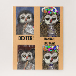 Quebra-cabeça Engraçado, fofo OWLS! DEXTER, HANNAH