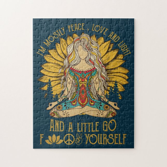 Quebra-cabeça Engraçado Hippy Peace Love Light 60s (Vertical)