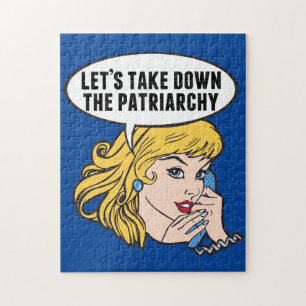 Quebra-cabeça Engraçado Retro Feminista Pop de Arte Anti-Patria