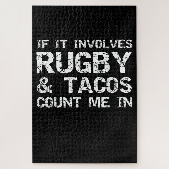 Quebra-cabeça Engraçado Taco Quote Se Envolve Rugby E Tacos (Vertical)