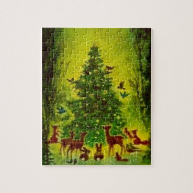 Quebra-cabeça Enigma, Reunião de Natal em Torno de uma Árvore (Vertical)