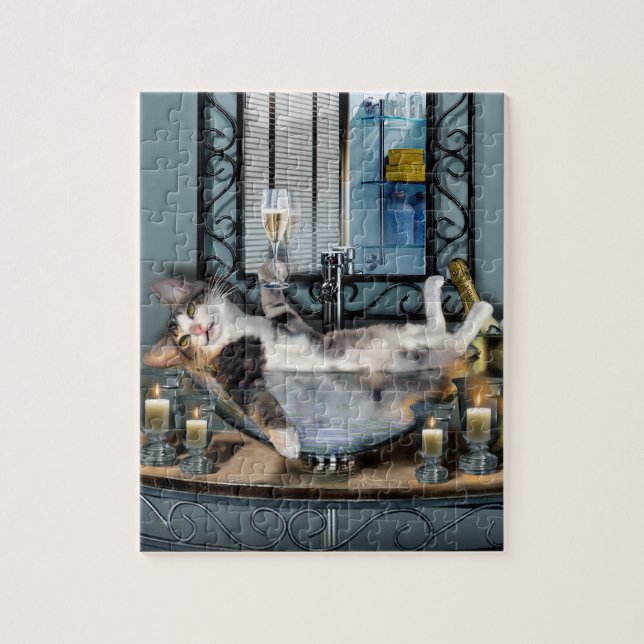 Quebra-cabeça Enigma Tipsy do gatinho (Vertical)