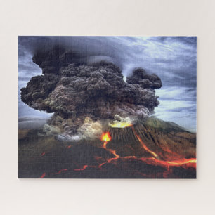 Quebra-cabeça Entrando em erupção o vulcão na montanha
