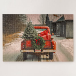 Quebra-cabeça Entrega Yuletide: Caminhão Vermelho Papai noel Tra
