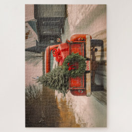 Quebra-cabeça Entrega Yuletide: Caminhão Vermelho Papai noel Tra