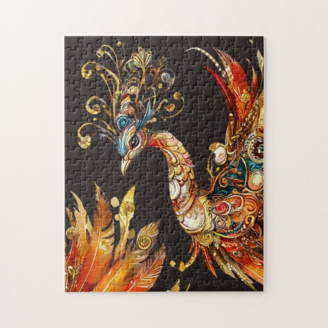 Quebra-cabeça entretenimento de circo de carnaval com pavão vint (Vertical)