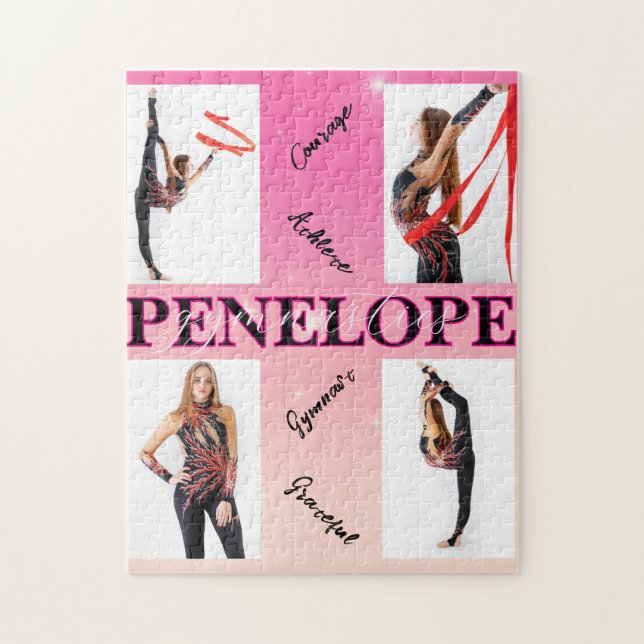 Quebra-cabeça Envolvimento de Fotografias Rosa 4 Envolvidas (Vertical)