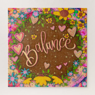 Quebra-cabeça Equilíbrio Divertido Corações Flores Inspirividade