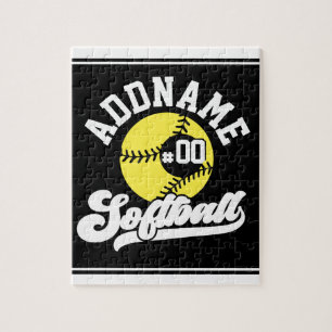 Quebra-cabeça Equipa de Softbol Personalizada ADICIONAR NOME Ret