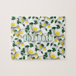 Quebra-cabeça equipe de ouro verde cores futebol feminino