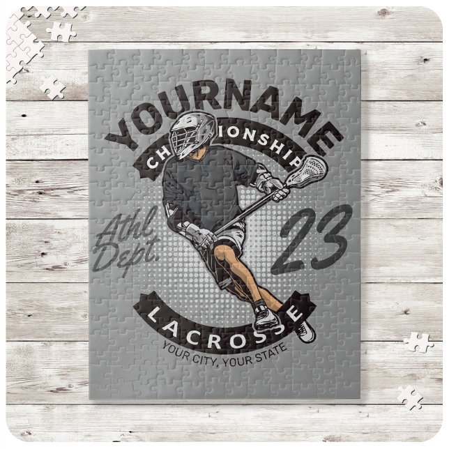 Quebra-cabeça Equipe Esportiva de Lacrosse Personalizada Ataque (Criador carregado)