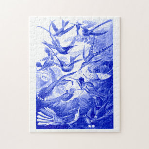 Quebra-cabeça Ernst Haeckel Trochilidae Aves Monotone em Azul