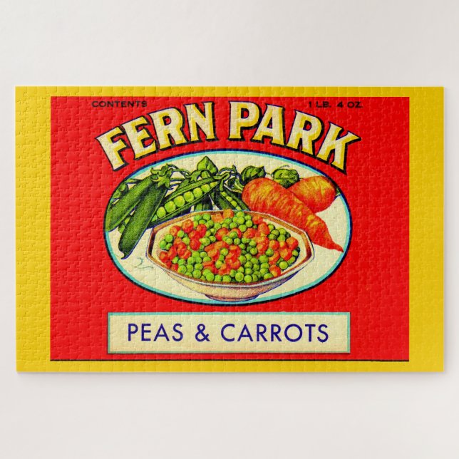 Quebra-cabeça Ervilhas e cenouras do Parque Fern dos anos 30 (Horizontal)