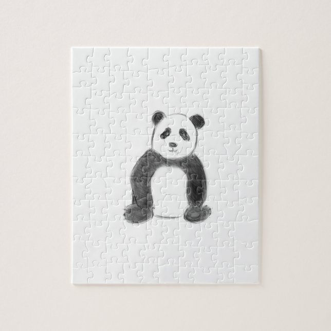 Quebra-cabeça Esboço fofo de panda preto e branco (Vertical)