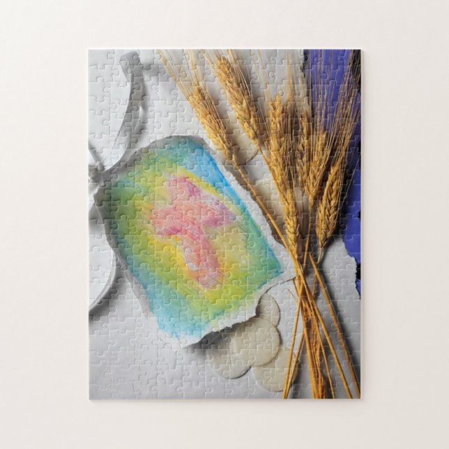 Quebra-cabeça Esboço transversal cristão da cor de água da (Vertical)