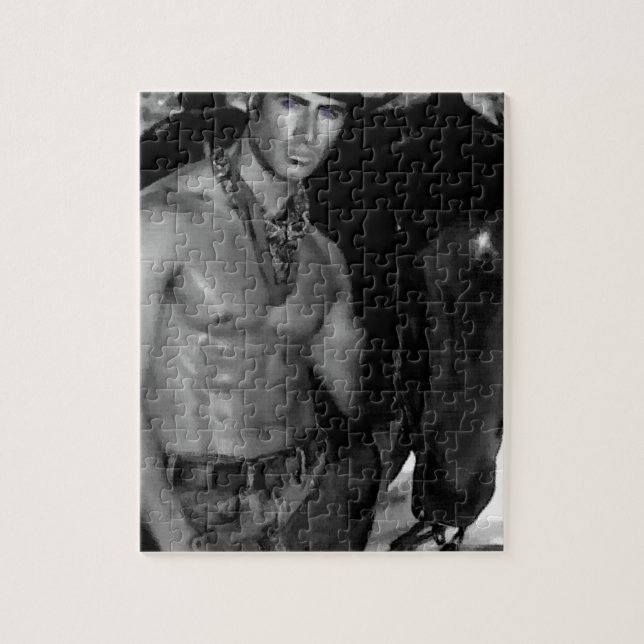 Quebra-cabeça Esboço:  Vaqueiro & cavalo (Vertical)