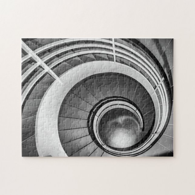 Quebra-cabeça Escada Circular BW (Horizontal)