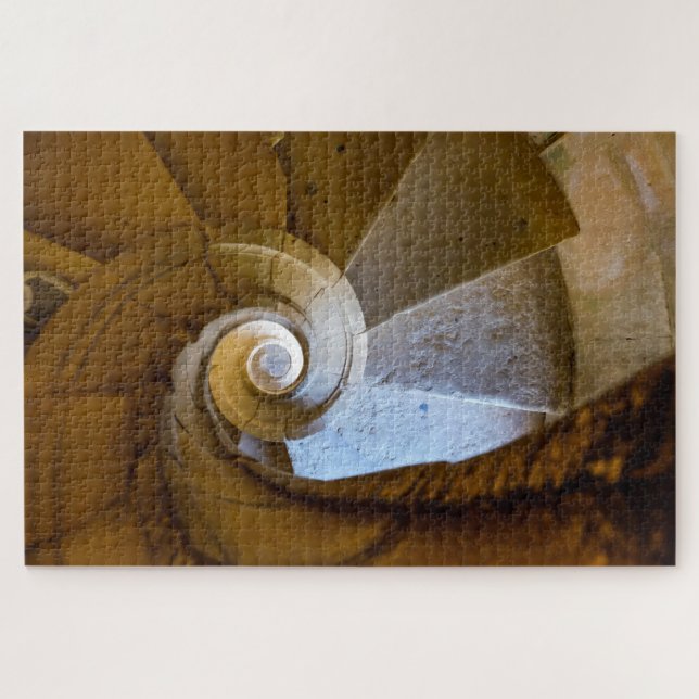 Quebra-cabeça Escada em Espiral Descendo (Horizontal)