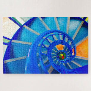 Quebra-cabeça Escadaria Espiral Colorida 1000+