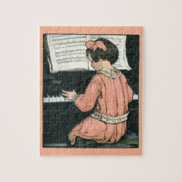 Quebra-cabeça Escalas por Jessie Willcox Smith, Piano Music Girl