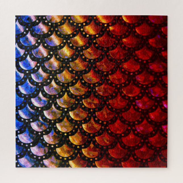 Quebra-cabeça Escamas de Sereia Rústicas (Vertical)