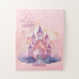 Quebra-cabeça Escolher Palácio Feliz na Nuvem Rosa personalizáve