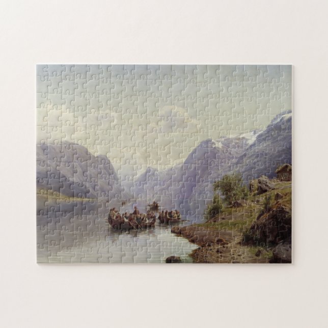 Quebra-cabeça Escolta nupcial no Fiord de Hardanger, 1865 (Horizontal)