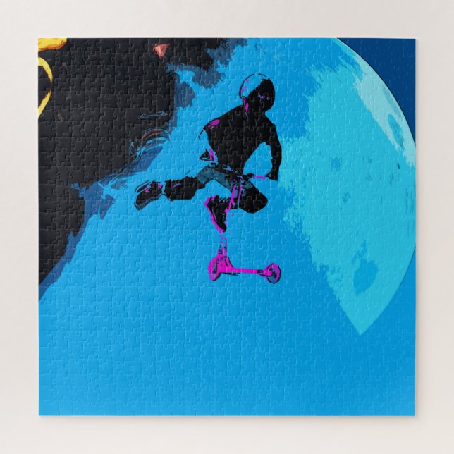 Quebra-cabeça Escootering no espaço - Stunt Patinete Boy (Vertical)