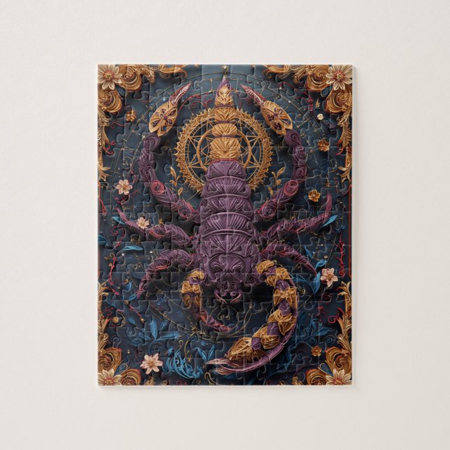 Quebra-cabeça Escorpião Misterioso de Escorpião - Quilling de Pa (Vertical)