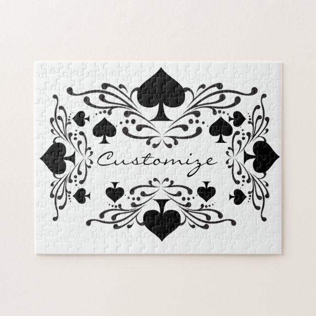 Quebra-cabeça Escorregar Espadas Pretas no estilo de tatuagem Tr (Horizontal)