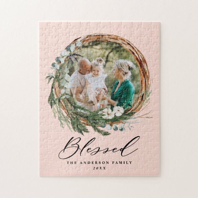 Quebra-cabeça Escrita abençoada por na moda da coroa foliar mode (Vertical)