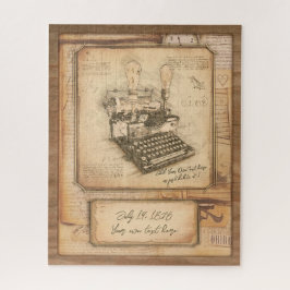Quebra-cabeça Escrita Vintage. Presente de Autor/Escritor
