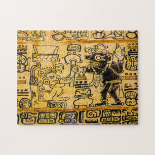 Quebra-cabeça Escritura Aztec México.