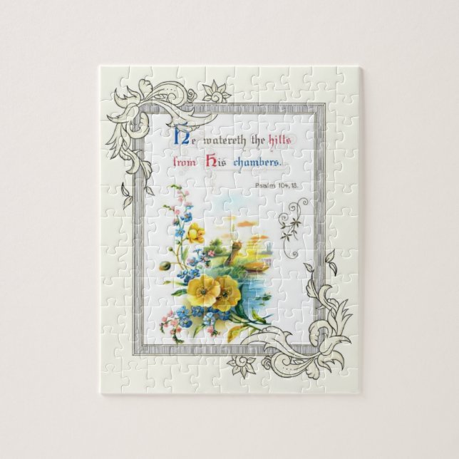 Quebra-cabeça Escritura cristã e flores bonito (Vertical)