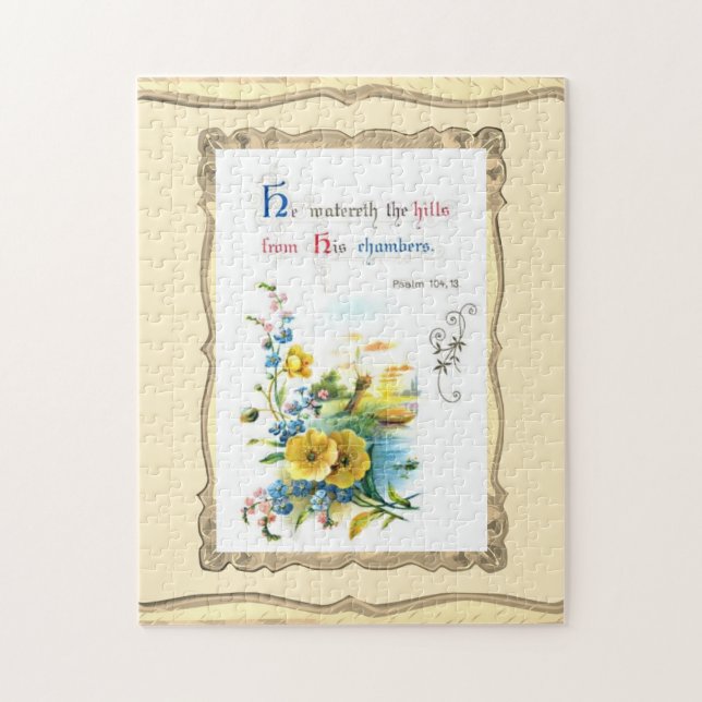 Quebra-cabeça Escritura Cristã E Flores Bonito (Vertical)