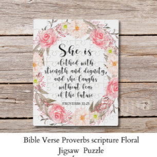 Quebra-cabeça Escritura Floral do Proverbs Verso da bíblia