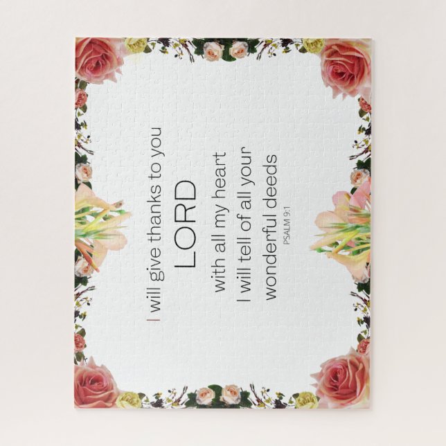 Quebra-cabeça Escritura Salm 9, Floral (Vertical)