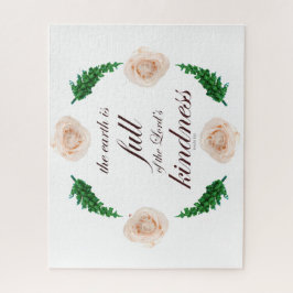 Quebra-cabeça Escritura, Salmo 33, Rosas Brancas e Ramificações 