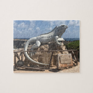 Quebra-cabeça Escultura Iguana Isla Mujeres, México, Quebra-cabe