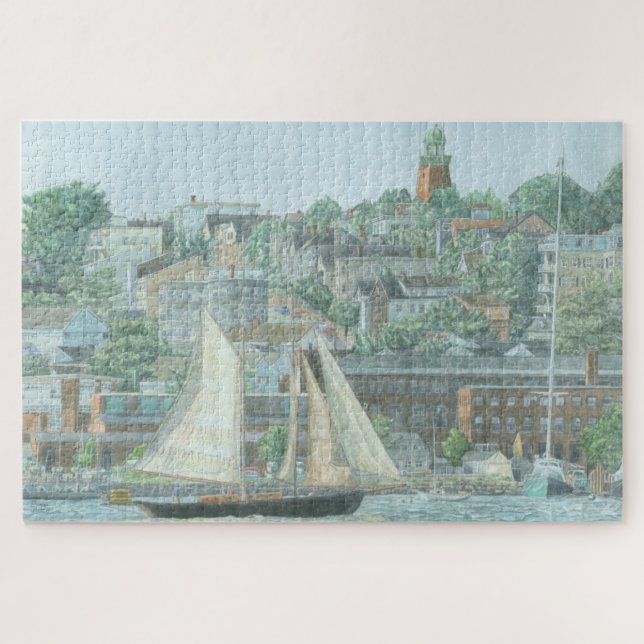 Quebra-cabeça Escuna na Baía de Casco 1014 peças de Puzzle (Horizontal)