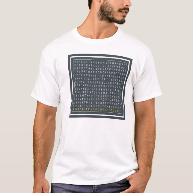 Quebra-cabeça escuro, camisa branca (Frente)