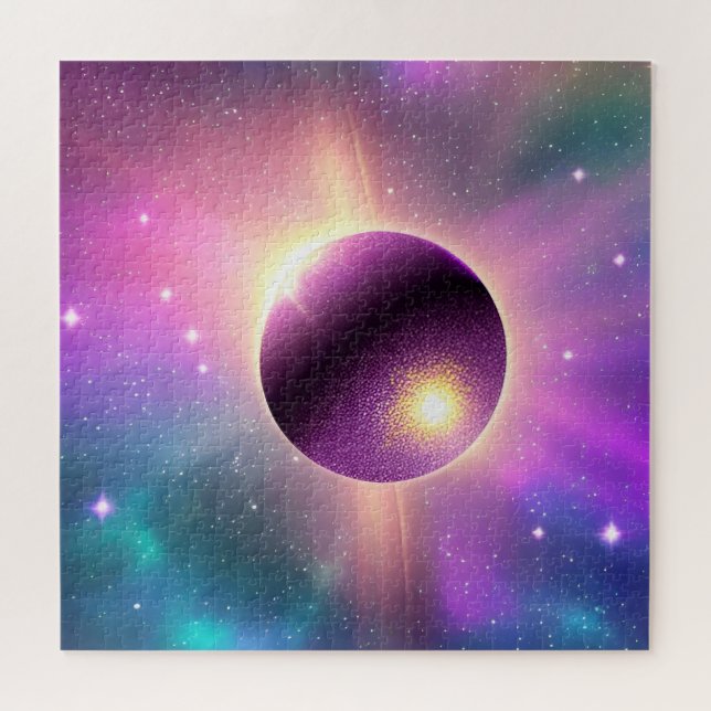 Quebra-cabeça Esfera Cósmica Puro Perfeita Orbita o Universo (Horizontal)