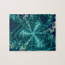 Quebra-cabeça Espaço | Arte Fractal Azul e Branca