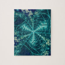 Espaço | Arte Fractal Azul e Branca