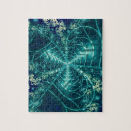 Quebra-cabeça Espaço | Arte Fractal Azul e Branca
