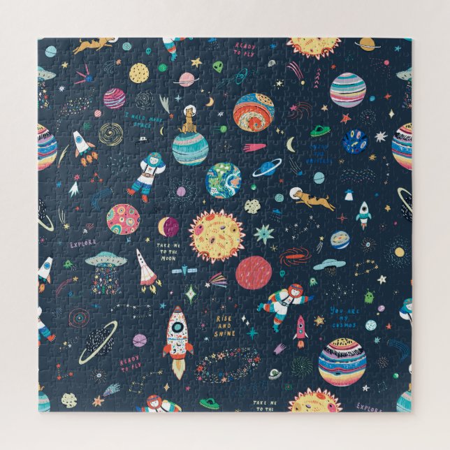 Quebra-cabeça Espaço do Cosmos: Desenho Mão (Vertical)