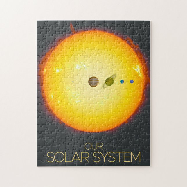 Quebra-cabeça Espaço Exterior, Sistema Solar, Sol e Planetas (Vertical)